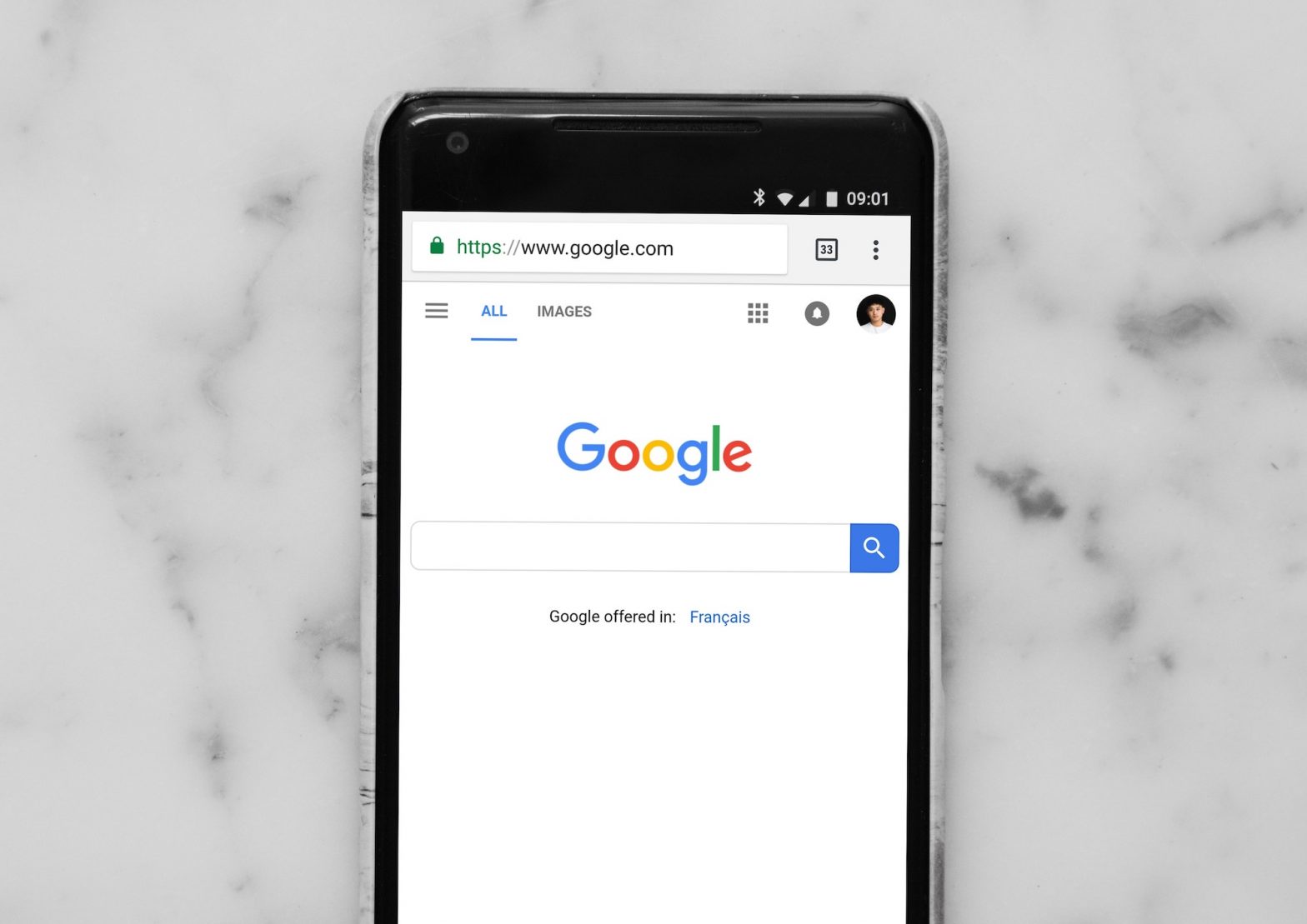 Google Search on Mobile Phone